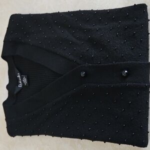 Rafaella Beaded Knit Cardigan, Size M.